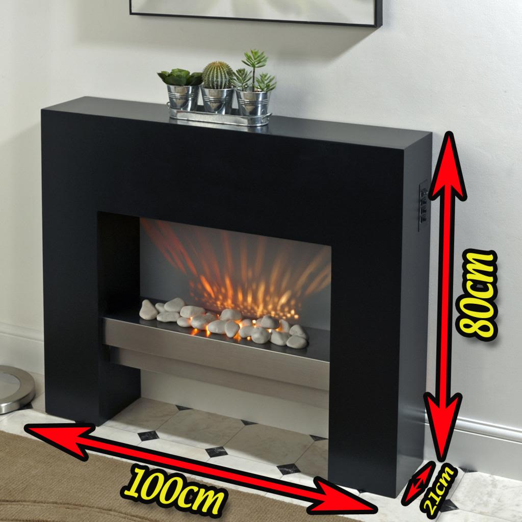 Free Standing Fire Surround White Electric MDF Fireplace Flicker Flame