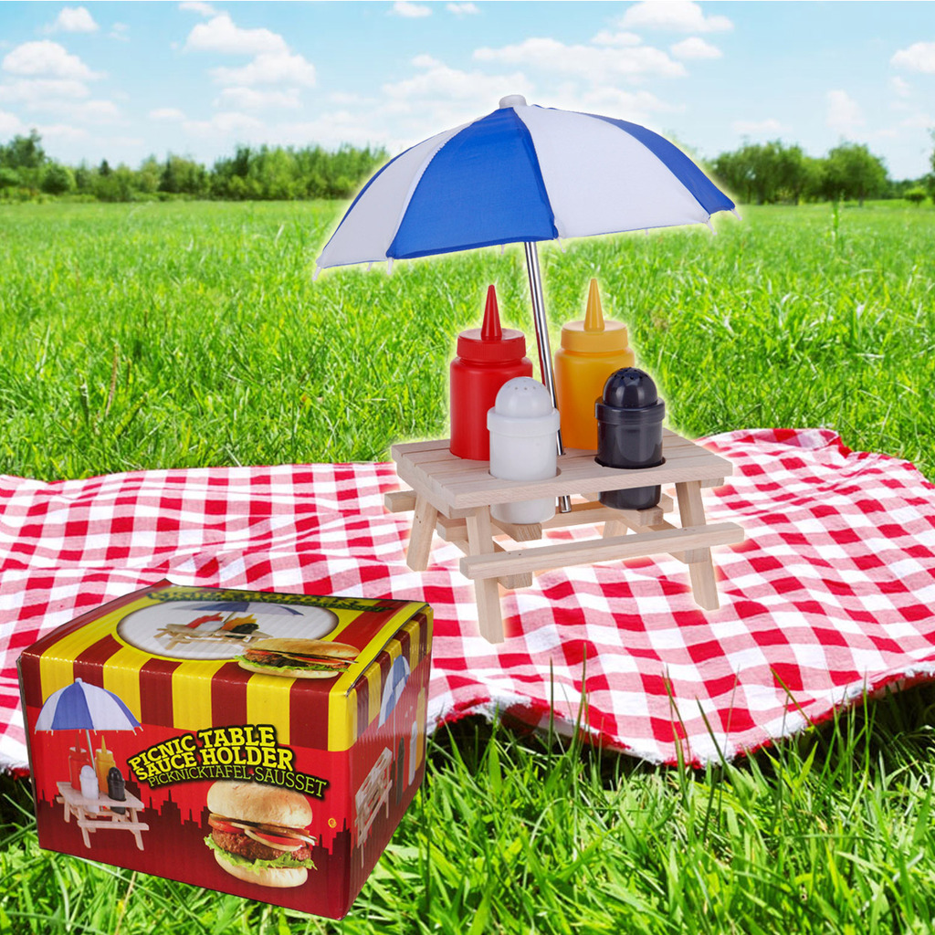 Ketchup Mustard Bottles Condiment Set Picnic Table Sauce Holder Set BBQ
