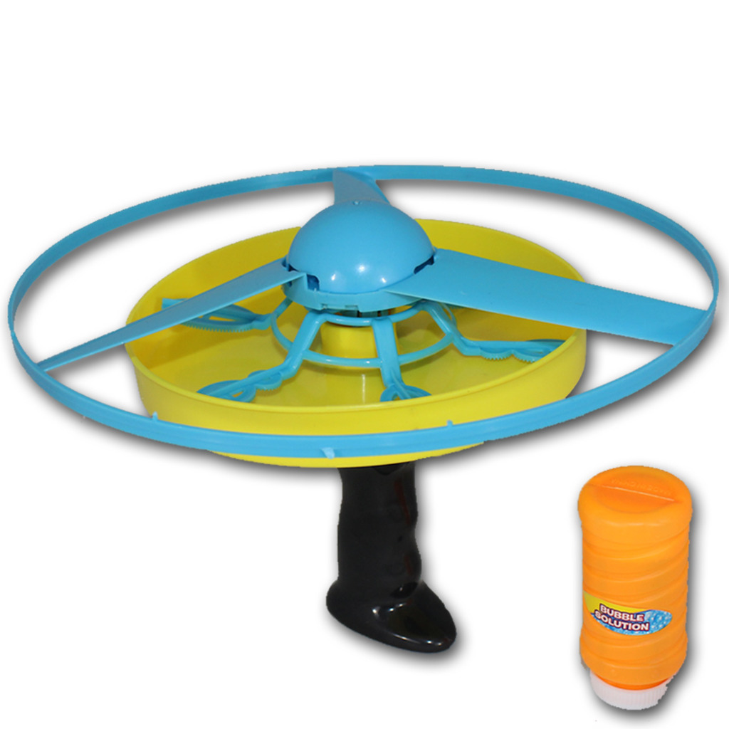Childrens Bubble Toy Outdoor Spinner Bubbles Cyclone Flyer Flying Disc ...