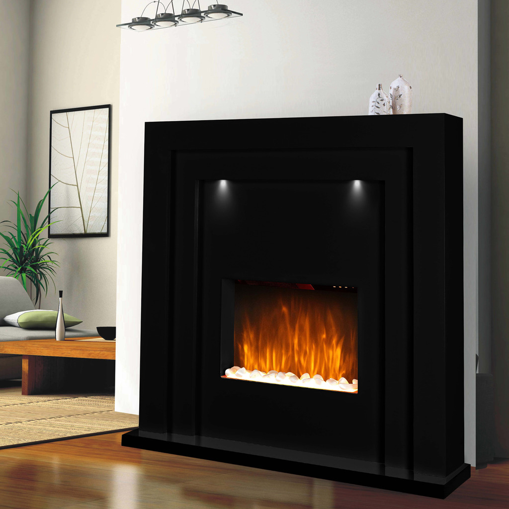 Black Gloss Electric Fireplace