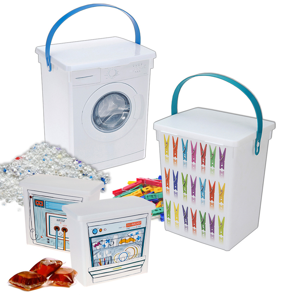 Laundry Clothes Peg Storage Container Dishwasher Tablets Washing