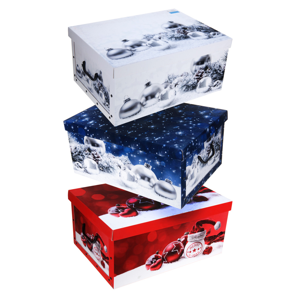 64 bauble storage box christmas xmas tree decoration organiser baubles decor bag Christmas Storage Boxes Xmas Gift Baubles Presents Decorations Festive Box Case | eBay