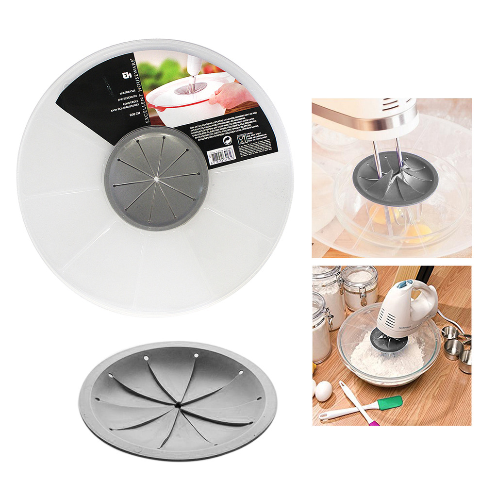Mixing Bowl Splatter Guard Splash Lid No Mess Cover Electric Whisking