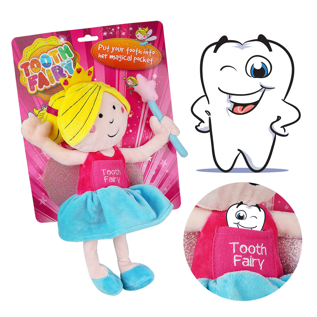 Baby Teeth Tooth Fairy Pillow Doll Bed Magical Pocket Soft Plush Kids