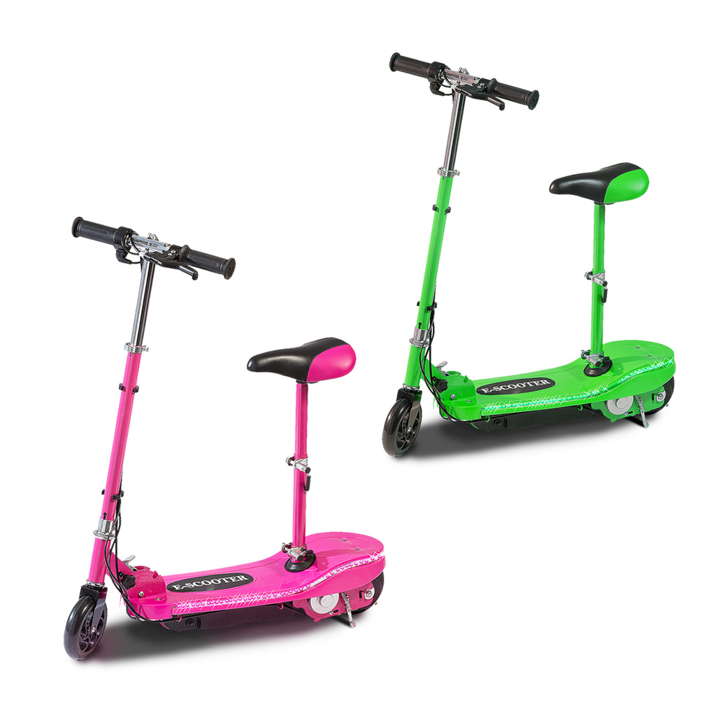 Kids Electric E Scooter Lights Up LED Ride On 120w Rechargeable Seat