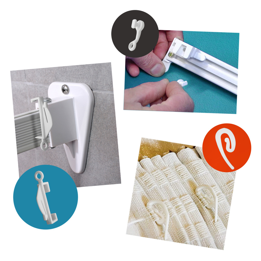 White Decorail Curtain Hooks Rail Track Glider Runners Loop Monorail Integra