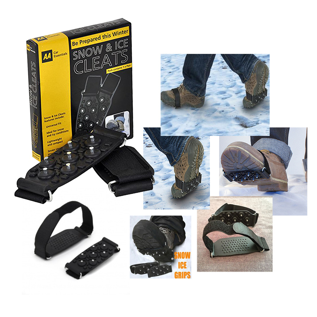 Ice Grippers Snow Grips Winter Shoes Boots Straps Metal Spikes Studs